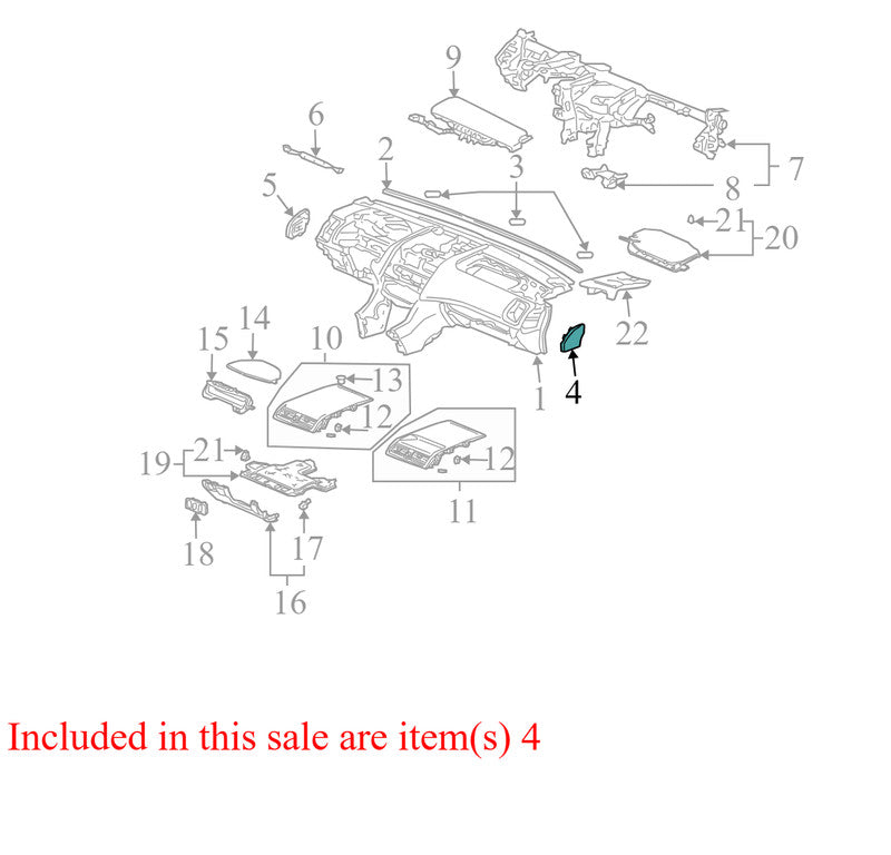 77210SDAA010M1 2003-2007 Honda Accord FR Instrument Panel Side Cover Used 77210SDAA010M1 OEM