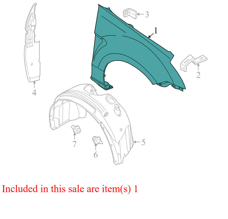 8S4Z16006B 2008-2011 Ford Focus Driver FL Fender Used 8S4Z16006B OEM