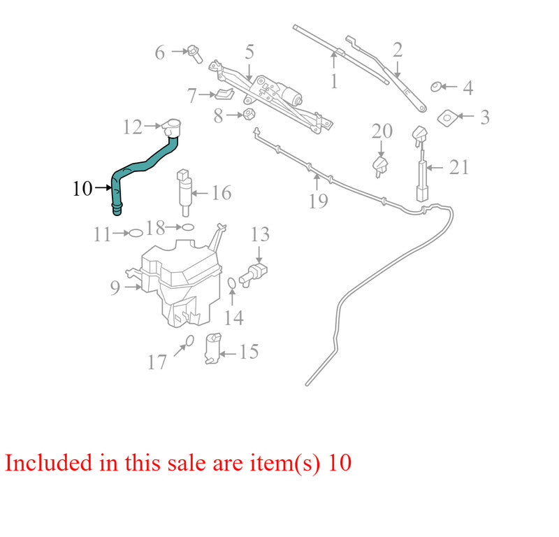 30699202 2010-2016 Volvo XC70 Washer Fluid Reservoir Filler Pipe Used OEM 30699202