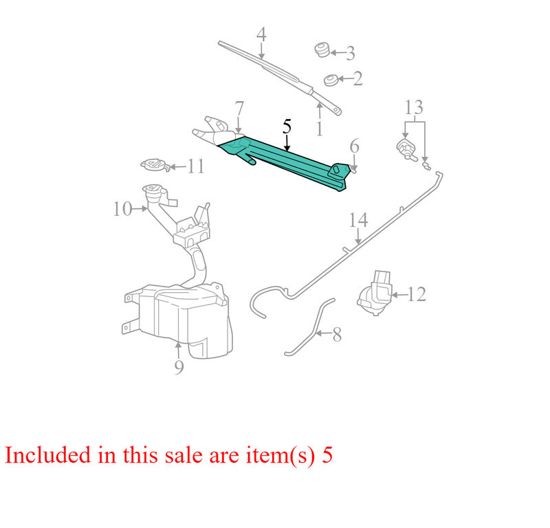 5102229AB 2004-2008 Chrysler Pacifica Windshield Wiper Motor &amp; Transmission Used OEM 