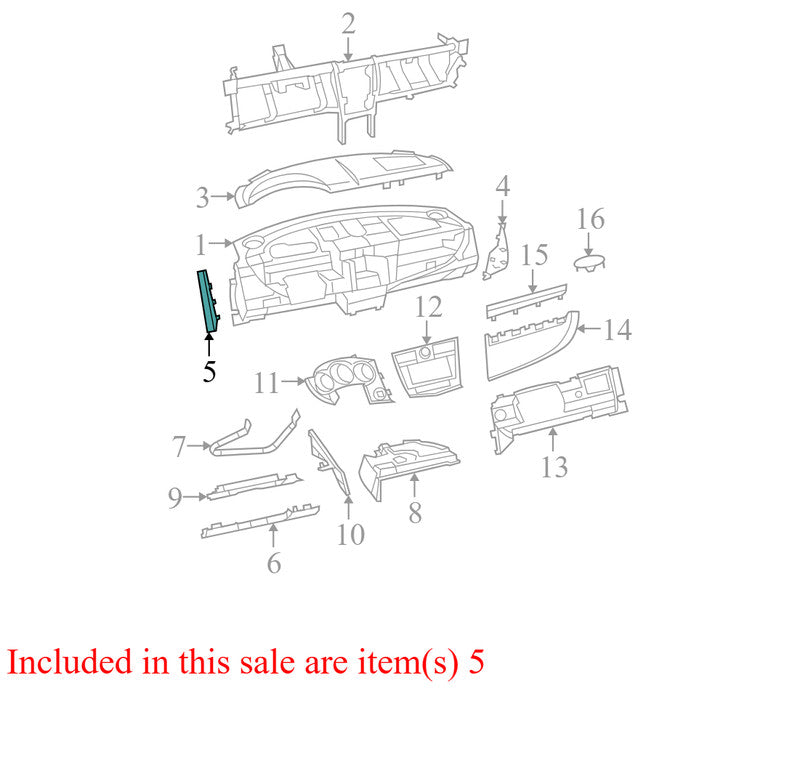 XS89XDVAC 2008-2010 Chrysler Sebring FR Instrument Panel Side Cover Used XS89XDVAC OEM