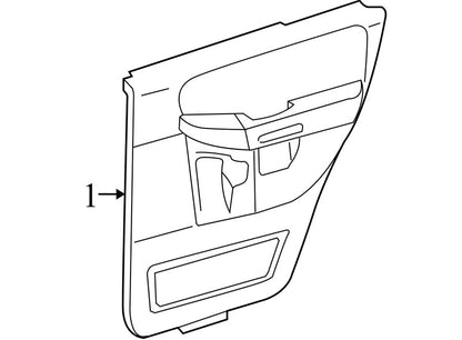 2L1Z7827406AAA 2003-2006 Ford Expedition Passenger Rear RR Interior Door Panel Used OEM 