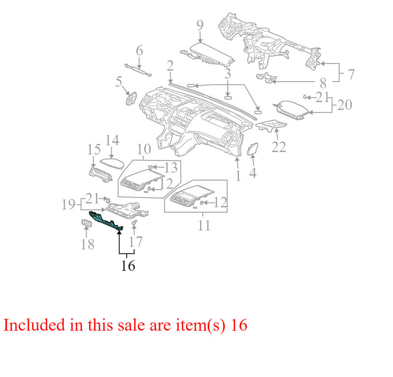 77300SDAA01020 2002-2008 Honda Accord Instrument Panel Knee Bolster Used  77300SDAA01ZC OEM