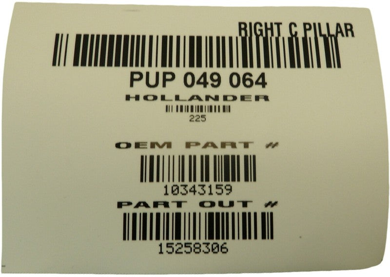 15258306 2004-2008 Pontiac Grand Prix Passenger RH C Pillar Trim Used OEM 10343159