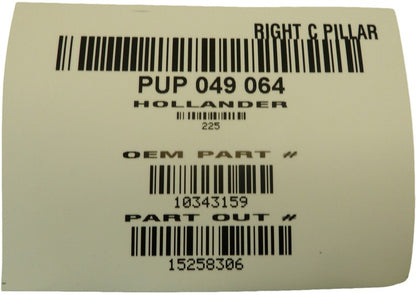 15258306 2004-2008 Pontiac Grand Prix Passenger RH C Pillar Trim Used OEM 10343159