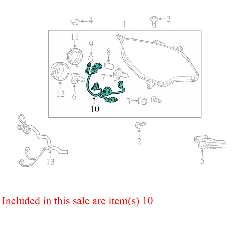 23263505 2010-2017 Chevrolet Equinox Headlight Wiring Harness Used OEM 20880864