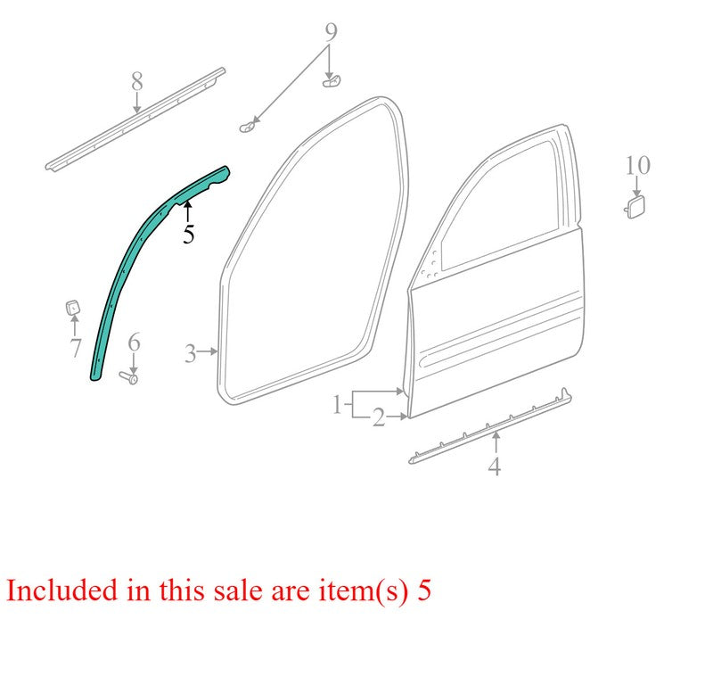 25715776 2002-2005 Buick LeSabre Driver FL Door Seal Used OEM 25715776 