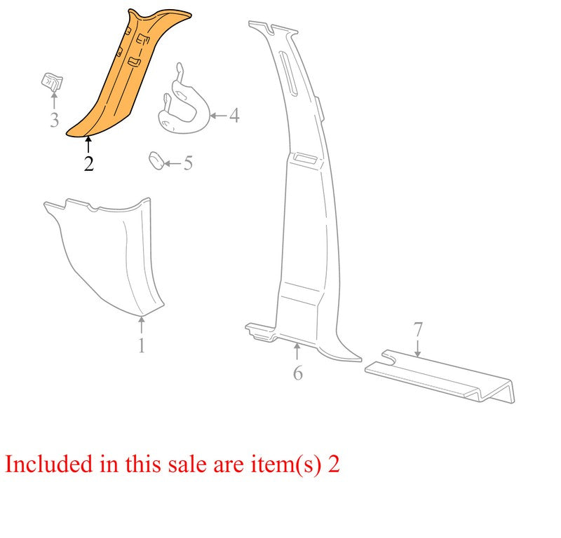 YL3Z1503599AAD YL3Z1503599AAD 1999 Ford Expedition Body A-Pillar Trim Panel