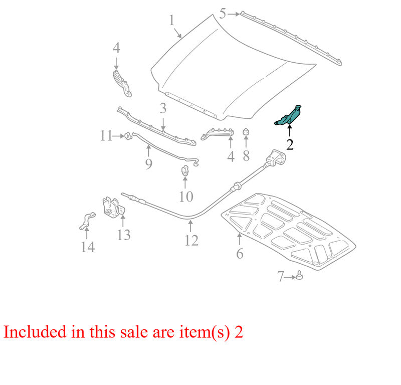 6L8416801AA 2005-2006 Mazda Tribute Driver FL Passenger FR Hood Hinge Used 6L8416801AA OEM