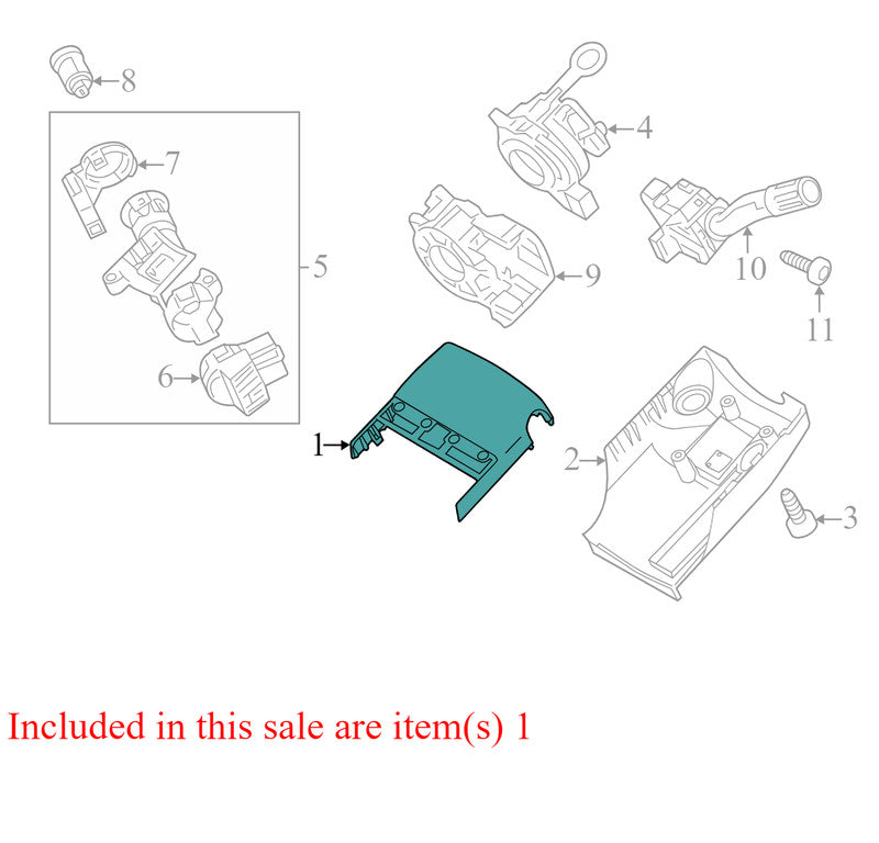 8E533530AA 2010-2012 Lincoln MKZ Upper Steering Column Cover Shroud Used AE5Z3530AE OEM 