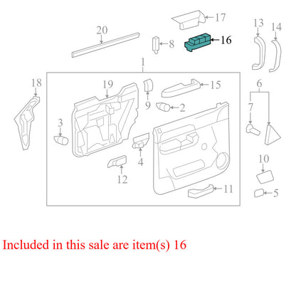 20945132 2007-2013 GMC Sierra 1500 FL Front Door Window Switch Used 20945132 OEM