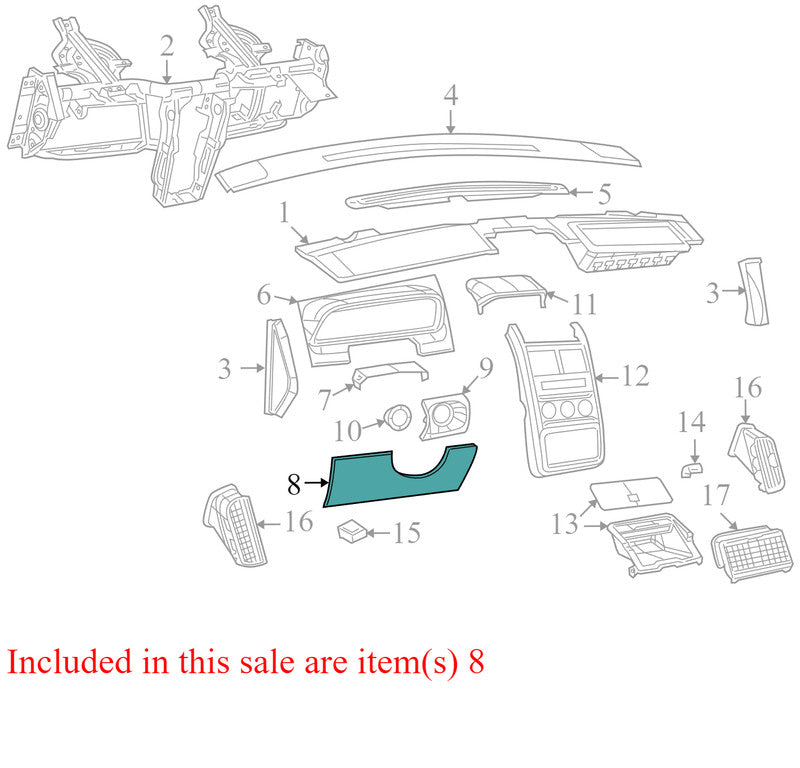 1HS28DK7AB 2009-2010 Dodge Journey Instrument Panel Knee Bolster Used OEM 10003638