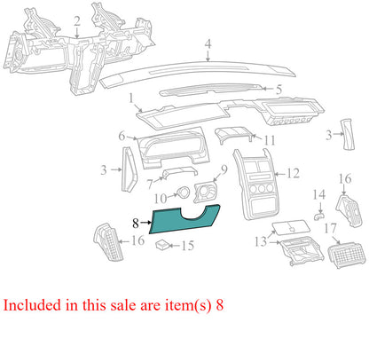 1HS28DK7AB 2009-2010 Dodge Journey Instrument Panel Knee Bolster Used OEM 10003638