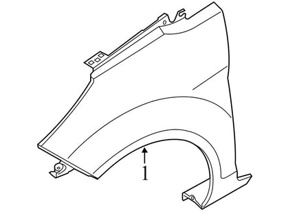 BE8Z16005A 2011-2019 Ford Fiesta Driver FL Fender Used OEM BE8Z16005A