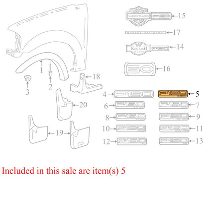 5L3Z16720A 2004-2008 Ford F-150 Right Fender Emblem 5L34-16B114-PA