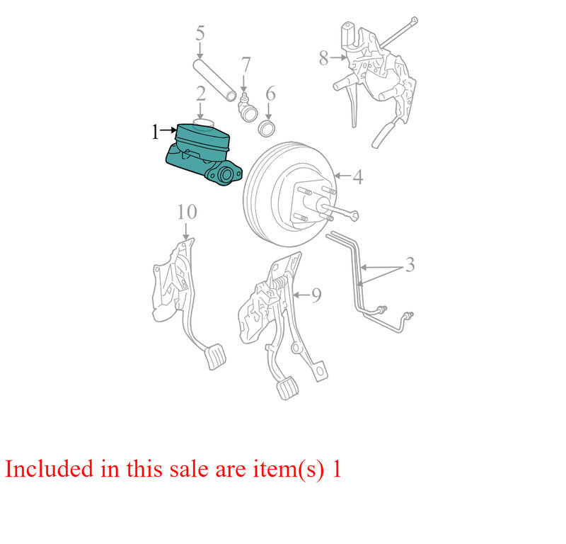 F87Z2004B 2002-2005 Ford Explorer 4.6L Brake Master Cylinder Used F87Z2004B OEM
