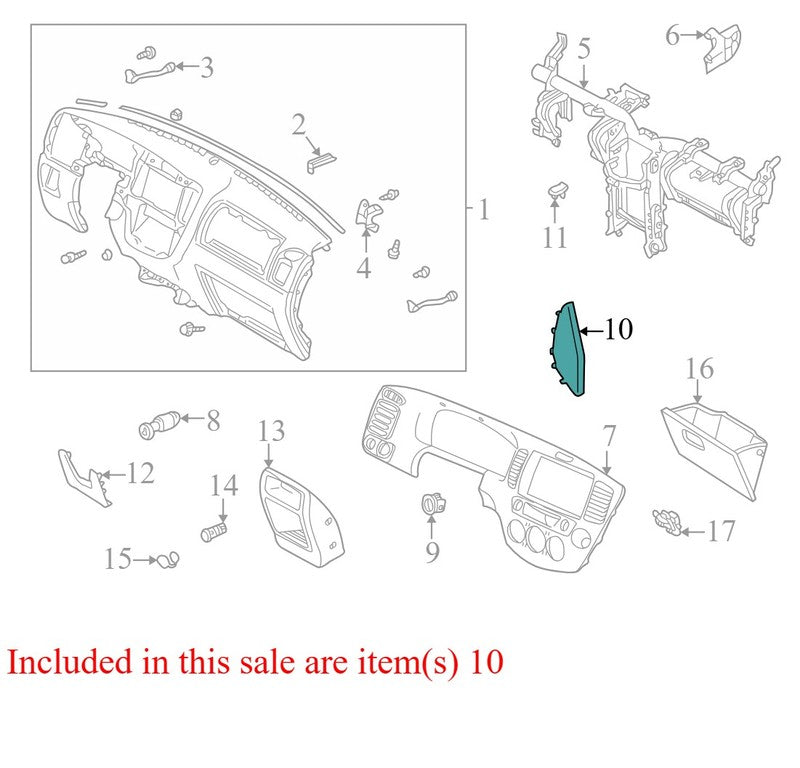 YL847804480B 2005-2006 Mazda Tribute FR Instrument Panel Side Cover Used YL847804480B OEM