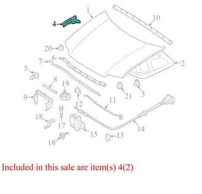 8L8Z16797A 2008-2012 Ford Escape FL FR Hood Hinge, Hood Hinge Used 8L8Z16797A OEM