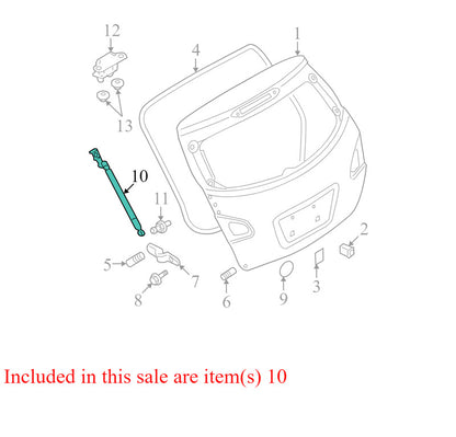 904501VK0B 2008-2015 Nissan Rogue Passenger Rear RR Trunk Liftgate Prop Rod Used OEM 904501