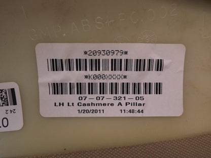20930979 2008-2011 Buick Enclave Driver FL Body A-Pillar Trim Panel Used 84070022 OEM