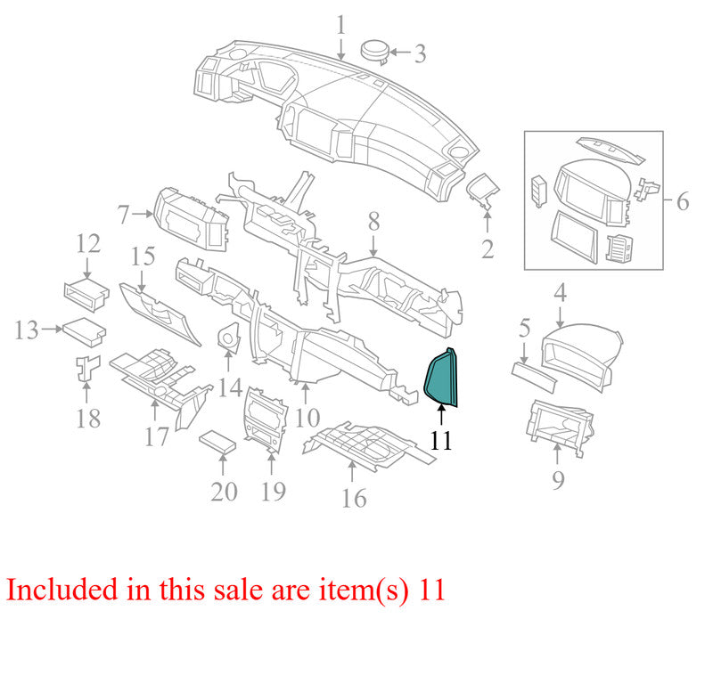5HS95TRMAE 2005-2007 Jeep Grand Cherokee FL Instrument Panel Side Cover Used 5HS95TRMAE OEM