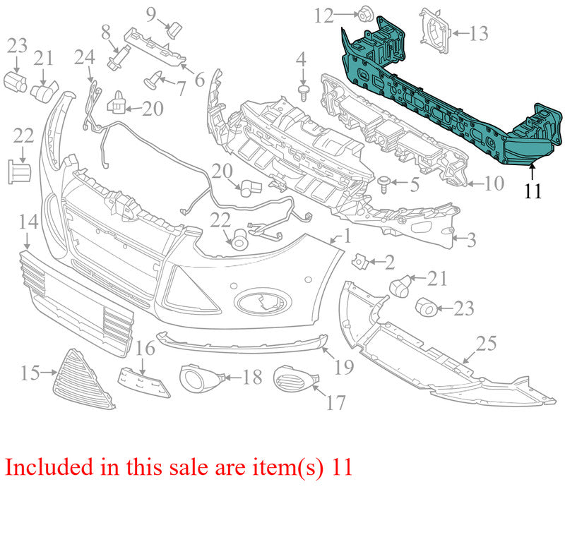 CP9Z17757A 2012-2014 Ford Focus Front Bumper Impact Bar Used CP9Z17757A OEM