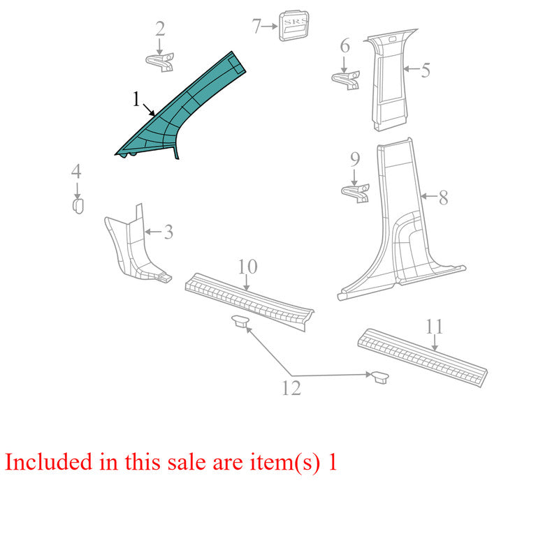 1BG08DW1AC 2009-2010 Dodge Journey Driver FL A Pillar Trim Used OEM 1BG09DW1AC