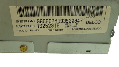 16252315 1999-2000 Chevrolet Silverado Cassette Player Used 16252315 OEM *not tested*