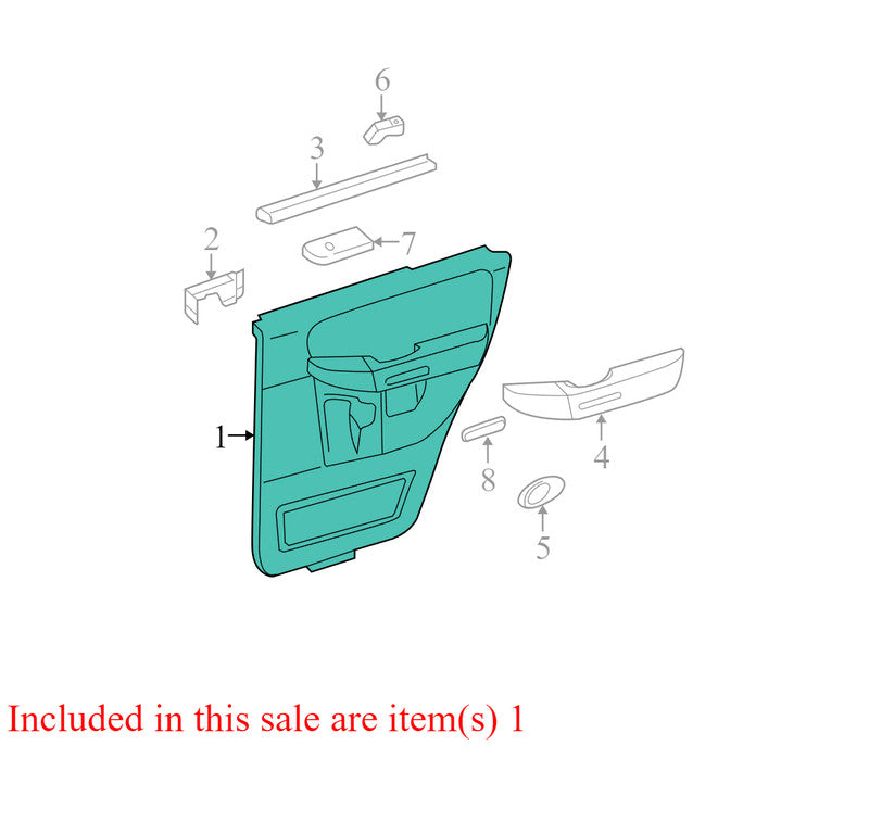 2L1Z7827406AAA 2003-2006 Ford Expedition Passenger Rear RR Interior Door Panel Used OEM 