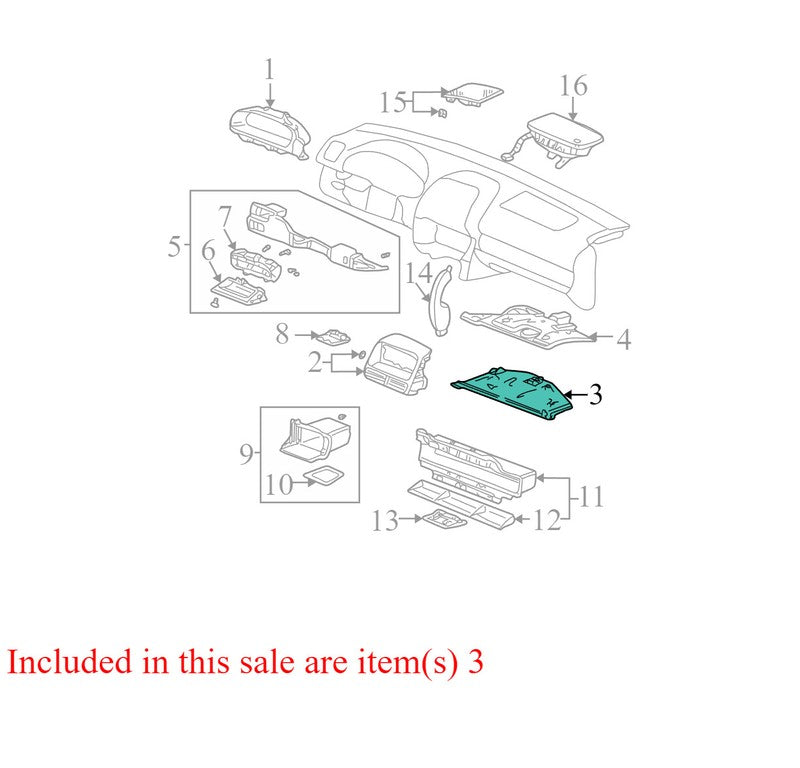 77345S9AA00 2002-2006 Honda CR-V Passenger Side Lower Dash Trim Used OEM 77345-S9A-A0