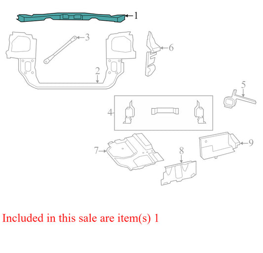 68023327AA 2008-2010 Chrysler Town &amp; Country Radiator Support Tie Bar Used OEM