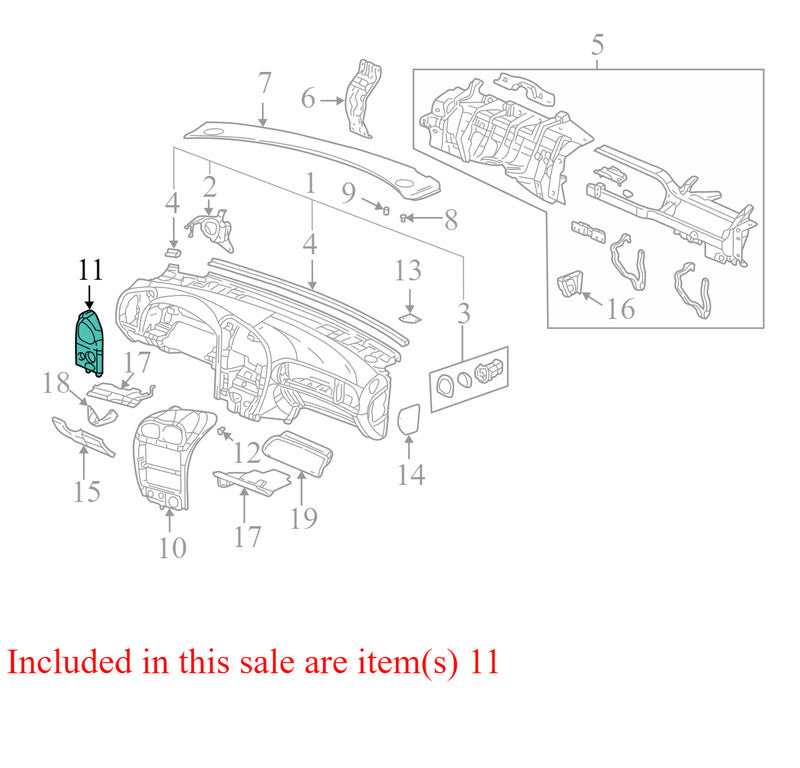 15032557 1998-2005 Oldsmobile Bravada Driver LH Dash Air Vent Assembly Used OEM 15032557
