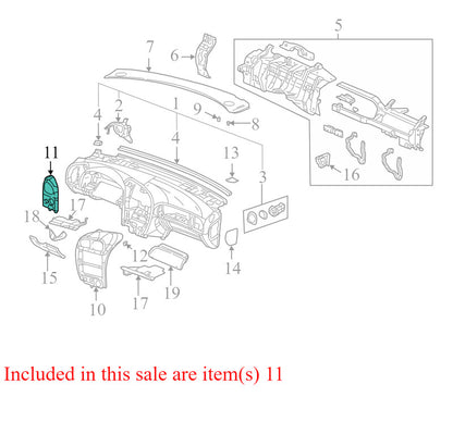 15032557 1998-2005 Oldsmobile Bravada Driver LH Dash Air Vent Assembly Used OEM 15032557
