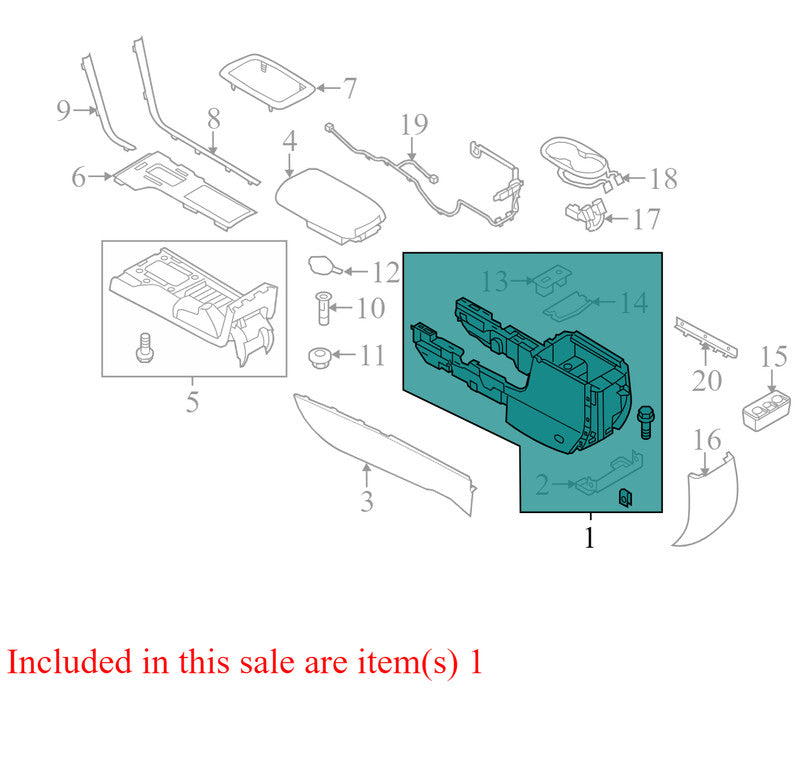 AH6Z54045A36CA 2010-2012 Lincoln MKZ Center Console Assembly Used OEM AH6Z54045A36CA