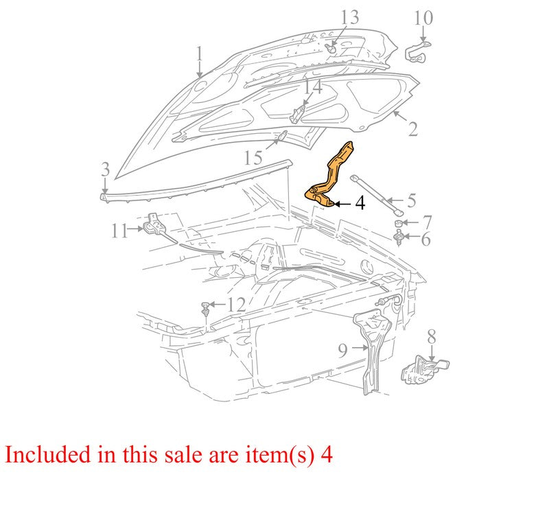 F75Z16796AA 1997-2006 Ford Expedition Hood Hinge Set Left / Right F75Z16796AA 