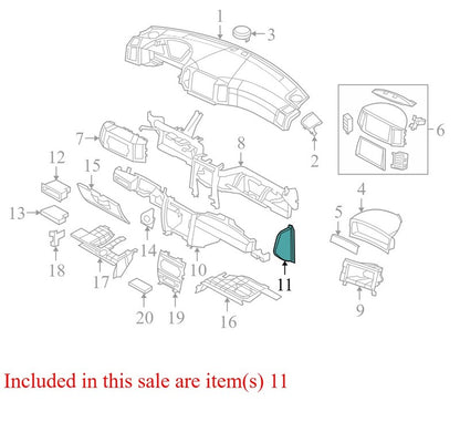 5HU58ZJ8AM 2005-2007 Jeep Grand Cherokee FR Instrument Panel Side Cover Used 5HU58ZJ8AM OEM