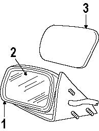 6W7Z17683BA 1998-2001 Mercury Grand Marquis Driver FL Door Mirror Used 6W7Z17683BA OEM
