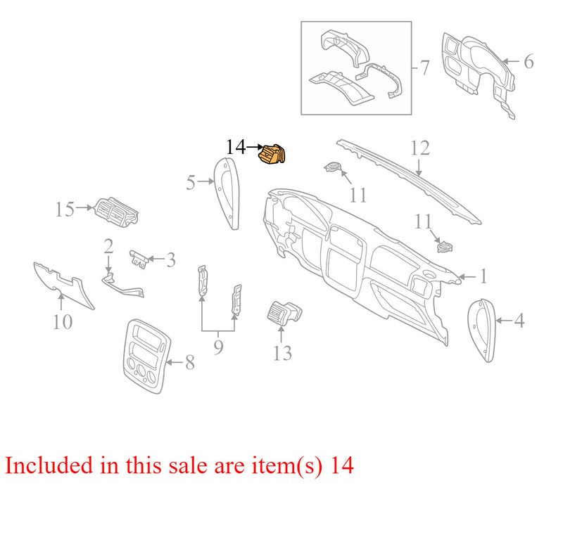 1L2Z19893AAG 2002-2005 Mercury Mountaineer Dashboard Center Air Vent 4L24 7804302 AASMCX
