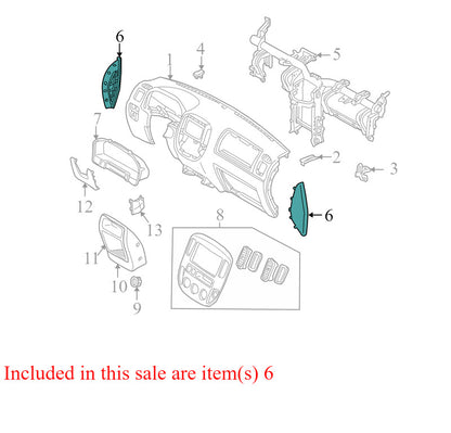 YL847804480B 2002-2007 Ford Escape Passenger Right Dash End Cap Used OEM YL8Z7804481BAB