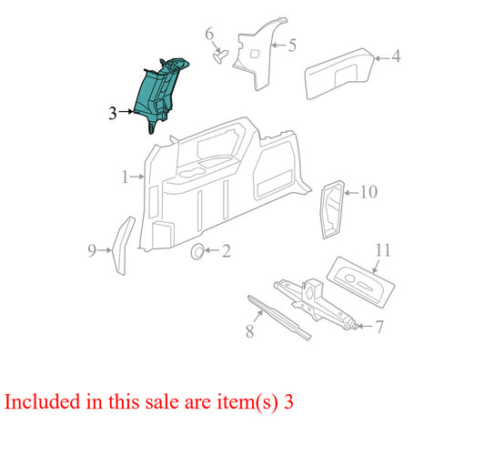 0ZR09BD1AI 2015-2018 Dodge Grand Caravan FL Body C-Pillar Trim Panel Used 0ZR09BD1AI OEM