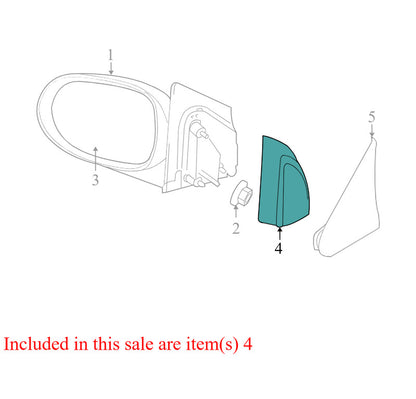 YD15DX9AA 2007-2009 Dodge Caliber Passenger FR Door Mirror Cover Used YD15DX9AA OEM