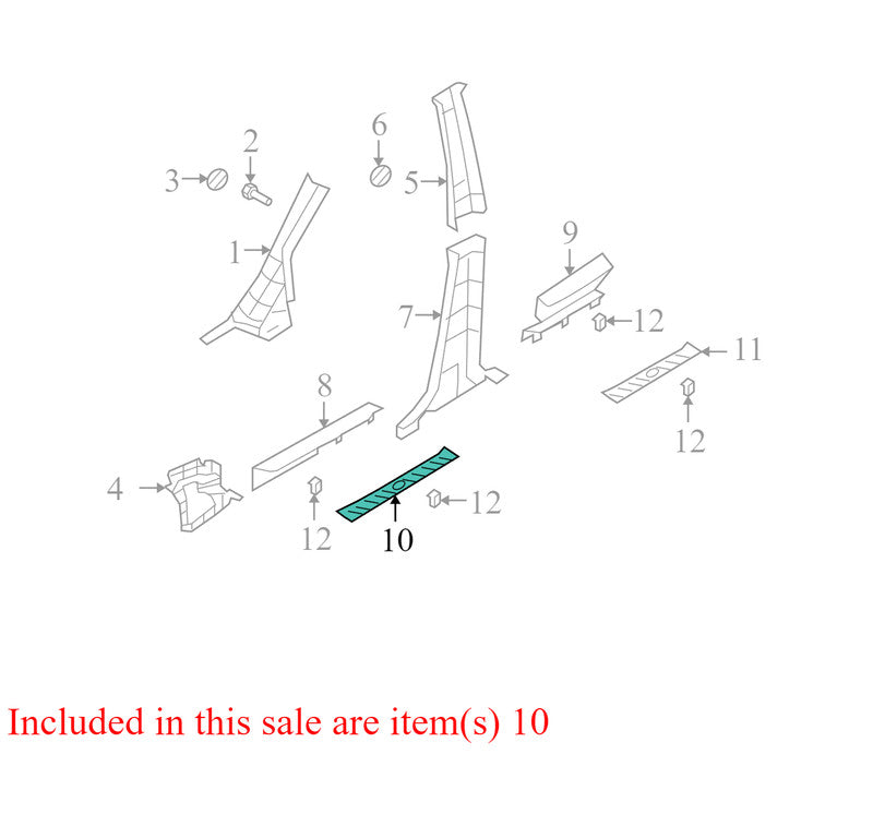 858731D000RU 2007-2012 Kia Rondo Driver FL Door Sill Trim Used OEM 858711D100