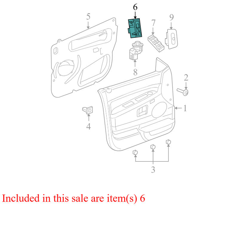 X35008403TJ 2006-2010 Jeep Grand Cherokee FR Door Window Switch Used X35008403TJ OEM
