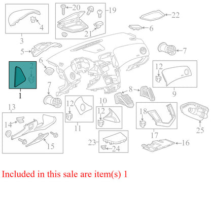 95987081 2011-2016 Chevrolet Cruze Passenger Right Dash End Cap Used 95987085 OEM