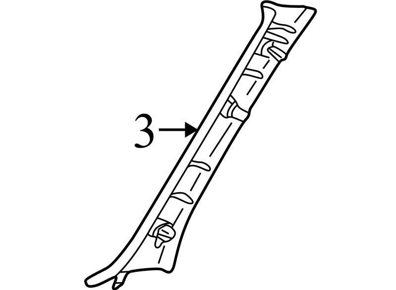 5L847803512AKW 2005-2006 Mazda Tribute FR Body A-Pillar Trim Panel Used 5L847803512AKW OEM