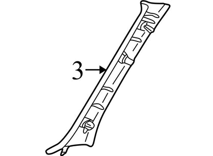 5L847803512AKW 2005-2006 Mazda Tribute FR Body A-Pillar Trim Panel Used 5L847803512AKW OEM