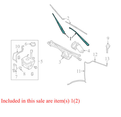 5L2Z17526AB 2006-2010 Mercury Mountaineer Windshield Wiper Arm Set Of 2 Used OEM 5L2Z17526AB
