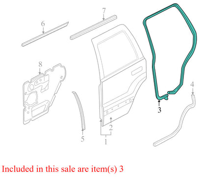55136117AE 1999-2004 Jeep Grand Cherokee Driver Rear RL Door Seal Used OEM 55136117AE