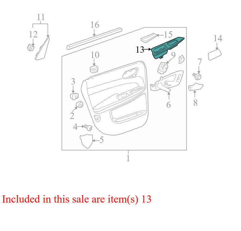 1799355 2009-2011 Chevrolet Impala Rear Left Door Interior Trim Used 1799355 OEM