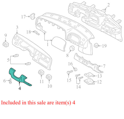 5DX27VK9AC 1997-2000 Dodge Dakota Driver FL Knee Bolster Used OEM 55115521AB